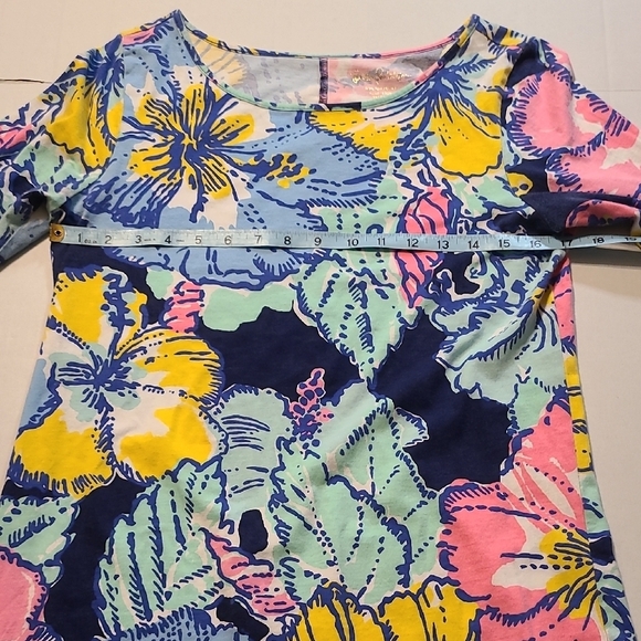 Lilly Pulitzer Marlowe Big Flirt Hibiscus Women's Dress 3/4 Sleeve M EUC Cotton - Picture 8 of 11